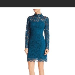 Betsey Johnson teal long sleeve lace dress NWT 14